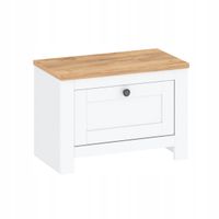 Szafka na buty małe drzwi uchylne biały dąb złoty