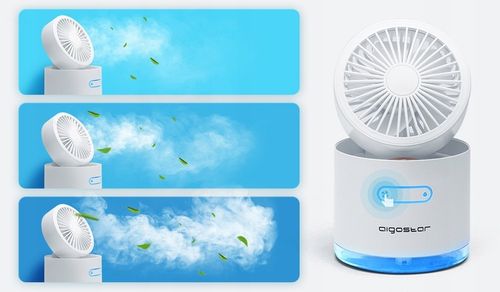 PRZENOŚNY MINI WENTYLATOR Z MGIEŁKĄ 10W 4W1 na Arena.pl