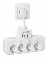 Rozdzielacz Listwa Wielofunkcyjna 4xAC 3xUSB 16A 4000W Ineox LZW-4UW Biały