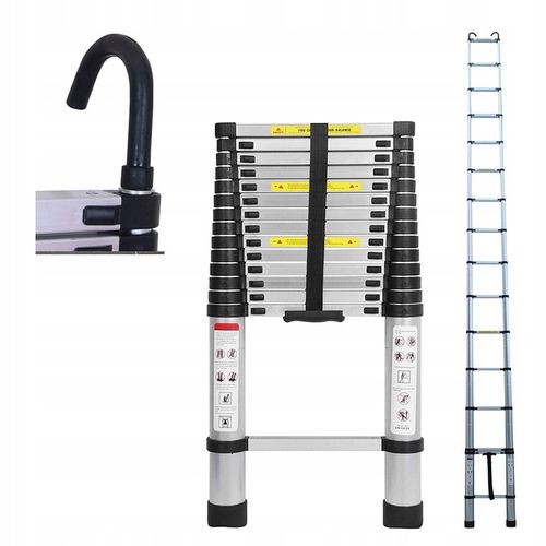 DRABINA TELESKOPOWA 6,2m Aluminiowa kładana przystawna Dayplus + hakiem na Arena.pl