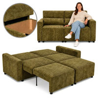 Kanapa 2 os sofa rozkładana spania pojemnik zielony welur Komo Family Meble