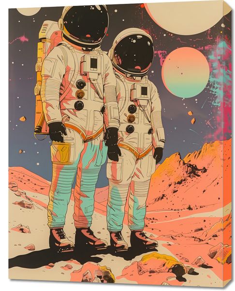 Obraz 70x90cm Astrounauci Kosmonauci zdjęcie 1