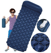 Materac jednoosobowy z pompką ciemny niebieski