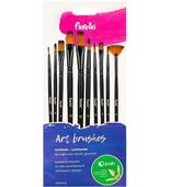 PĘDZLE ARTYSTYCZNE NYLONOWE 10 SZTUK FIORELLO