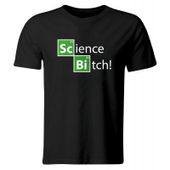 KOSZULKA SCIENCE BITCH, CZARNY T-SHIRT Z NADRUKIEM, ROZ. S