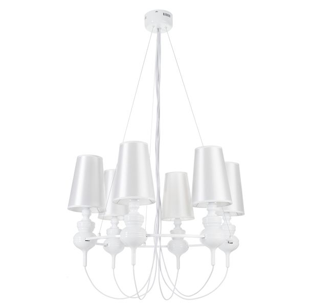 Lampa wisząca QUEEN-6 biała zdjęcie 3