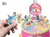 TOPPERY NA TORT (10szt) + duży TOPPER Najlepszego - KSIĘŻNICZKA DISNEY