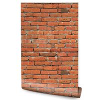 Tapeta Ścienna Postarzane Czerwone CEGŁY Mur 3D