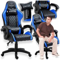 FOTEL GAMINGOWY BIUROWY KUBEŁKOWY KRZESŁO GRACZA OBROTOWY PORZĄDNY CARBON