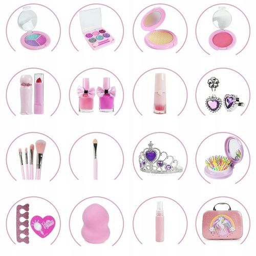KUFEREK ZESTAW KOSMETYKI DO MAKIJAŻU PAZNOKCI JEDNOROŻEC MAKEUP DLA DZIECI na Arena.pl