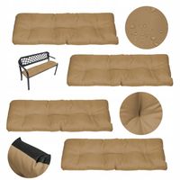 Zestaw 4 poduszek 120x38 cm na ławkę ogrodową wodoodporne beżowe