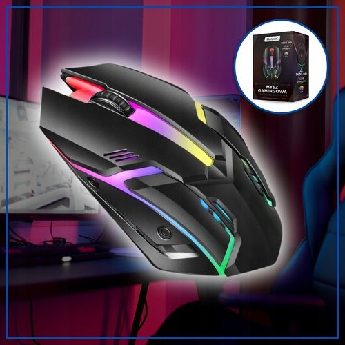 MYSZKA GAMINGOWA MYSZ DLA GRACZY BEZPRZEWODOWA KOMPUTEROWA LED RGB 3600 DPI na Arena.pl