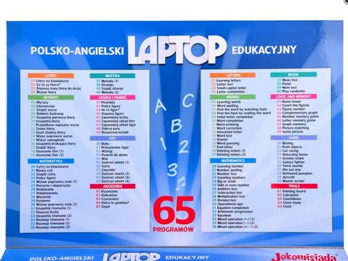 LAPTOP EDUKACYJNY 65 PROGRAMÓW POLSKI ANGIELSKI na Arena.pl