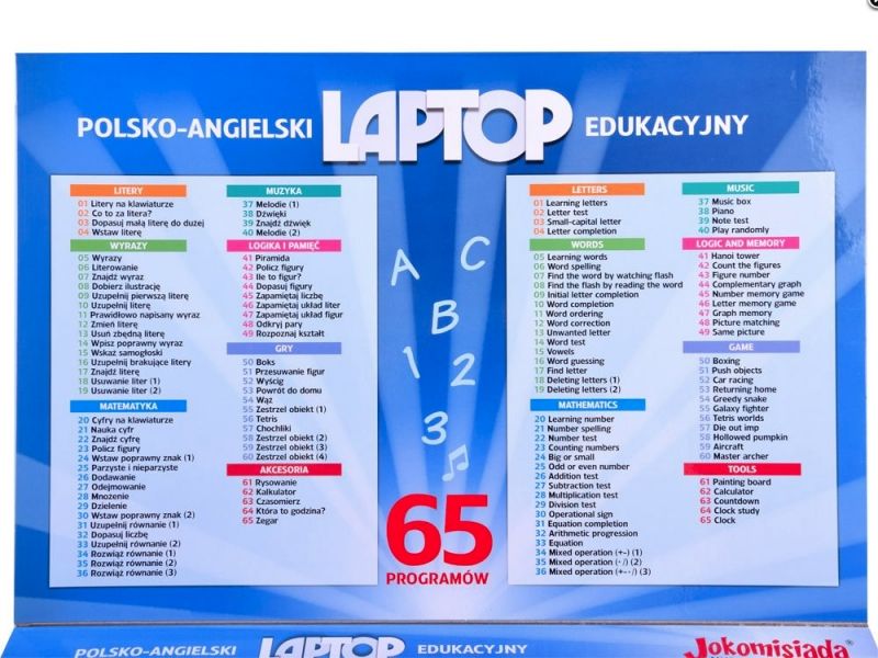 LAPTOP EDUKACYJNY 65 PROGRAMÓW POLSKI ANGIELSKI zdjęcie 8