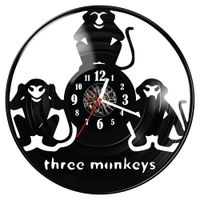 Zegar ścienny z płyty winylowej Małpy 192.14