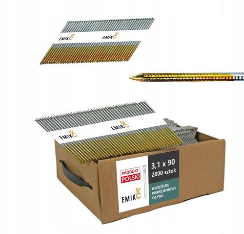 Gwoździe do gwoździarki łączone papierem 3,1x90mm 34° 2000szt na Arena.pl