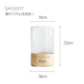 Wazon W Stylu Nordic Szkło Z Drewnianą Podstawą H