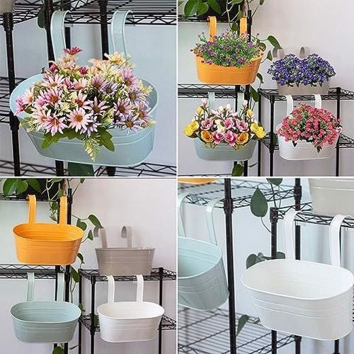 Metalowe kolorowe doniczki na haczykach na Arena.pl