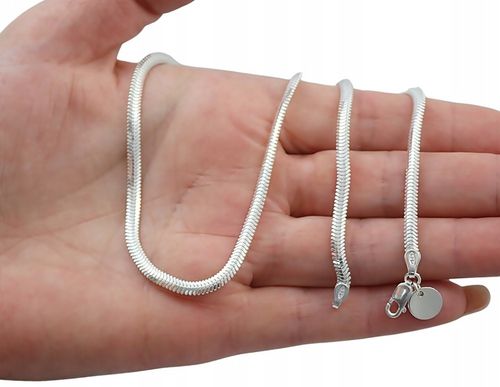 SREBRNY PEŁNY ŁAŃCUSZEK DAMSKI ŻMIJKA Z ZAWIESZKĄ PR. 925 + GRAWER GRATIS na Arena.pl