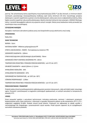 Taśma do Hydroizolacji 10mb Łazienka Balkon B01 na Arena.pl