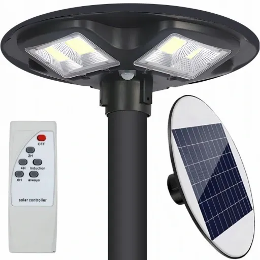 Lampa solarna LED latarnia uliczna UFO czujnik + pilot SuperLED zdjęcie 1