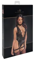 noir body z koronką i paskami do pończoch libido czarne m