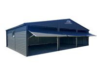 GARAŻ BLASZANY 9M X 6M DWUSPAD - 3X BRAMA + OKNO + RYNNY - 9X6 GB317