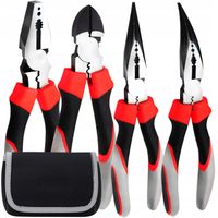 KOMBINERKI SZCZYPCE OBCINACZKI BOCZNE KLESZCZE DUŻY ZESTAW SZCZYPIEC+ETUI