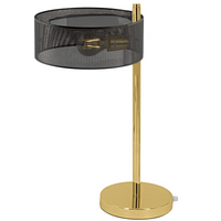 Ażurowa LAMPA stołowa DRS8006/1D TR NET Elem stojąca LAMPKA biurkowa do gabinetu złota czarna