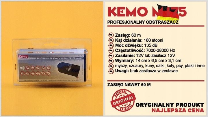 KEMO M175 ODSTRASZACZ NA INSEKTY, PTAKI, KUNY INNE zdjęcie 4
