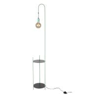 Lampa podłogowa Walk z półkami do salonu czarna zielona