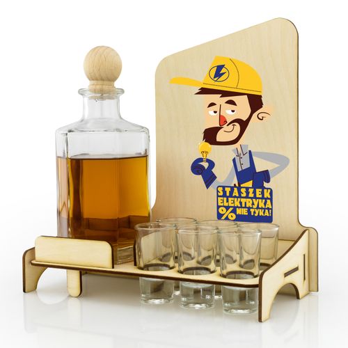 Zestaw KARAFKA  i kieliszki śmieszny prezent dla elektryka na Arena.pl
