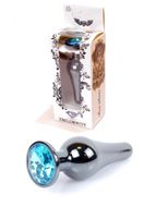 plug jewellery dark silver butt plug  light blue