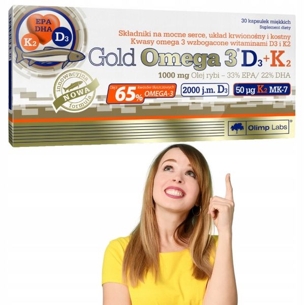 Suplement diety Gold omega 3 D3 K2 kapsułki 30 szt. Olimp laboratories zdjęcie 1