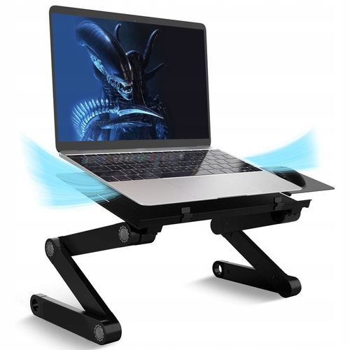 Stolik do laptopa REUGULOWANY GAMINGOWY Z WENTYLATOREM podstawka pod łóżka na Arena.pl