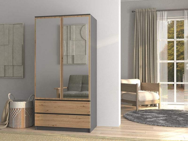 SZAFA SS-90 LUSTRO - ANTRACYT DĄB ARTISAN zdjęcie 3