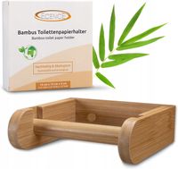 UCHWYT ŁAZIENKOWY NA PAPIER TOALETOWY DREWNIANY 100% DREWNO BAMBUSOWE