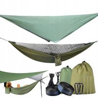 HAMAK WOJSKOWY 290X140CM Z MOSKITIERĄ I WZMOCNIONYMI SZELKAMI