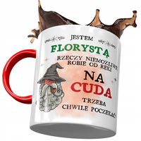 Kubek Czerwony Dla Florysty Na Cuda Trzeba Chwilę Z Nadrukiem Ze Zdjęciem