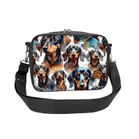 Torebka z Jamnikiem - Prosta Torebka Prostokątna Kolor ekoskóry - czarny