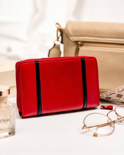 elegancki skórzany portfel damski na zatrzask i suwak - peterson na Arena.pl