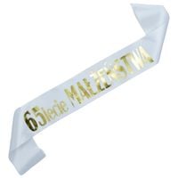 Biała szarfa 65lecie Małżeństwa