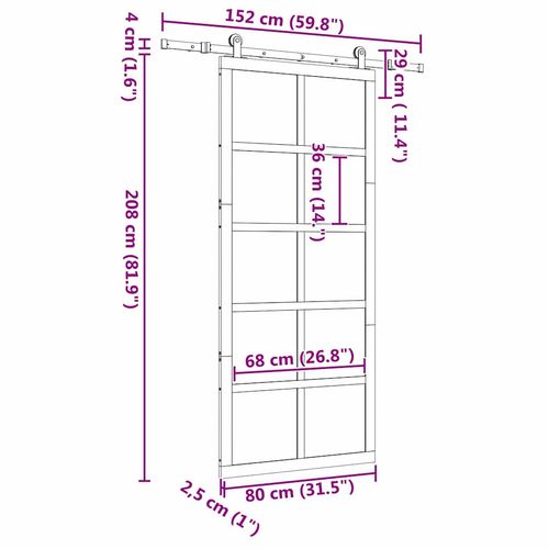 Drzwi przesuwne Brązowy 80 x 208 cm Lite drewno sosnowe na Arena.pl