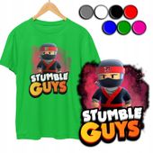 KOSZULKA DZIECIĘCA T-SHIRT Z NADRUKIEM - STUMBLE GUYS WZORY - XS 110-116
