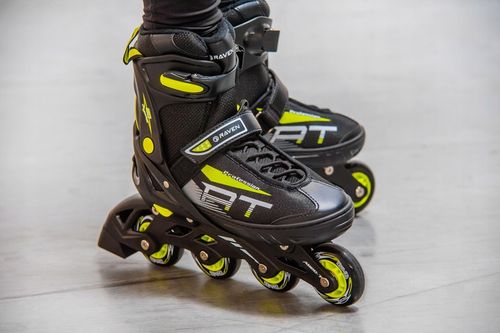 Rolki Regulowane RAVEN Profession Black/Lime 35-39 Kauczuk na Arena.pl