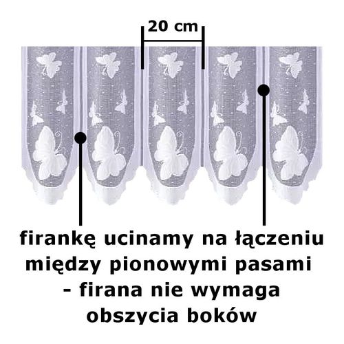 Firanka Białe Motylki wysokość 90 cm DomoweTekstylia | WN66BM 090 na Arena.pl