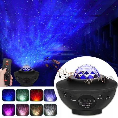 PROJEKTOR GWIAZD RZUTNIK NIEBA LAMPKA NOCNA LED GŁOŚNIK BLUETOOTH + PILOT na Arena.pl
