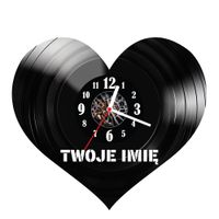 Zegar ścienny z płyty winylowej Serce z imieniem 1907.14