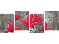 45CM 120 OBRAZ 4 ELEM FUKSJOWA MAGNOLIA ŚCIENNY