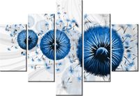 70 100CM OBRAZ 5 ELEM NIEBIESKIE DMUCHAWCE 5 DRUK PŁÓTNO